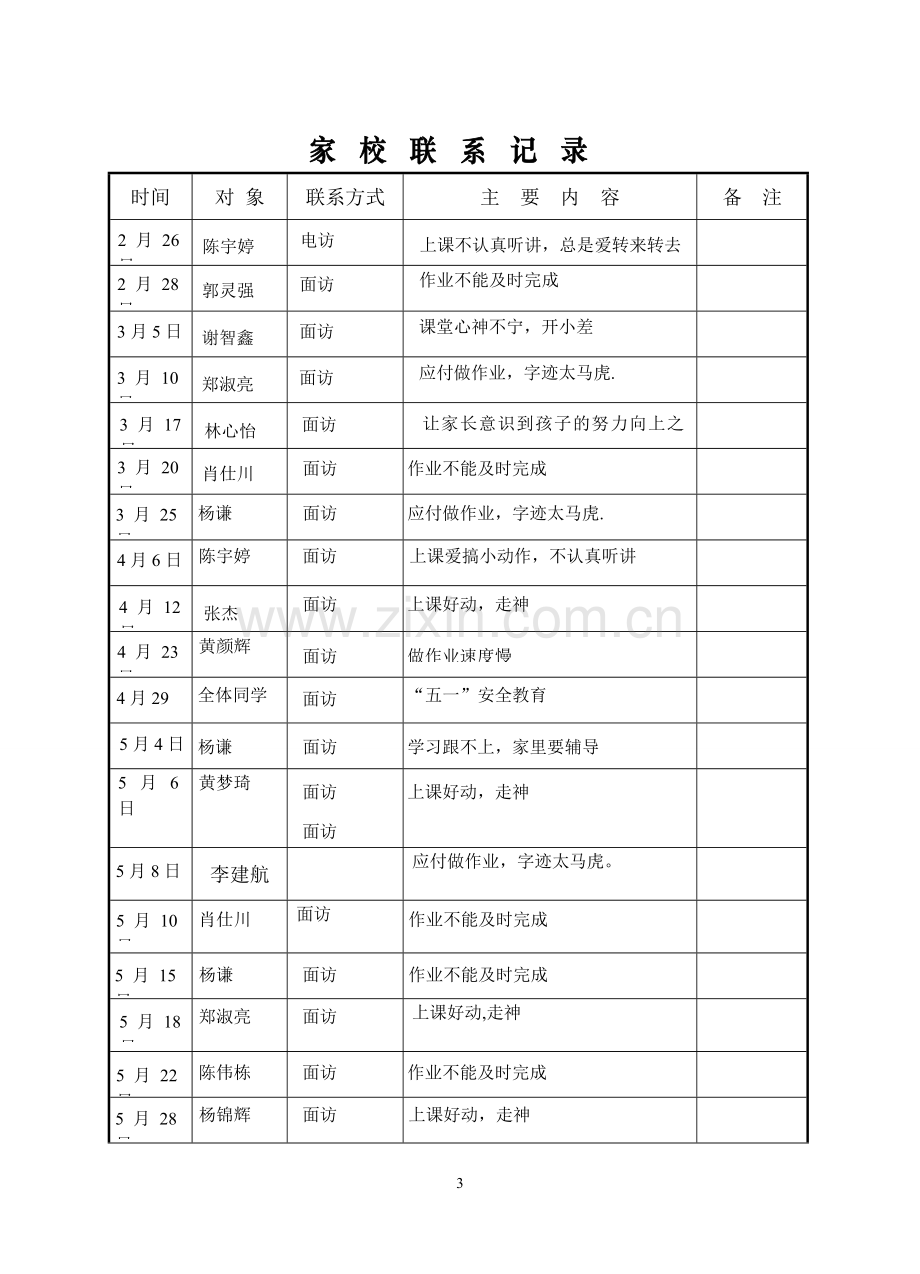 家校联系登记表.doc_第3页