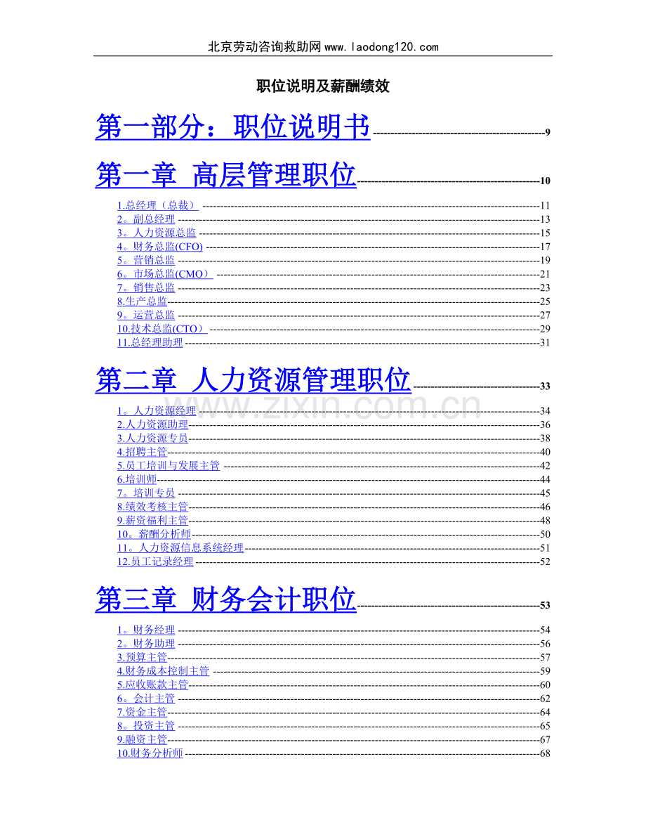 职位说明及薪酬绩效管理版本(房地产).doc_第1页