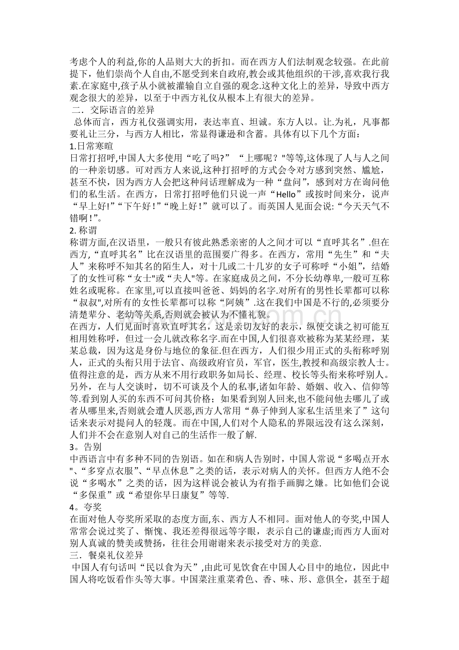 浅谈中西方礼仪差异.doc_第2页