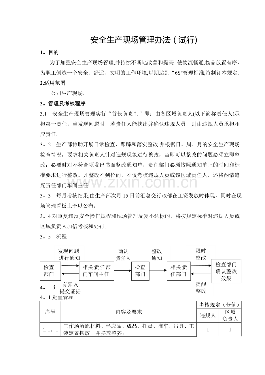 安全生产现场管理办法.doc_第1页