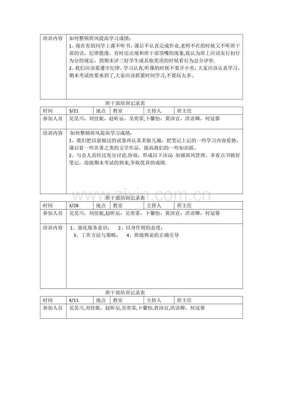 班干部培训记录表二5.doc_第2页