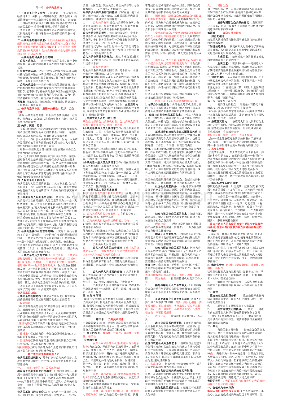 自考公共关系学重点.doc_第1页