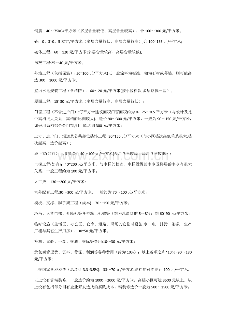 建筑工程价格参考表.doc_第2页