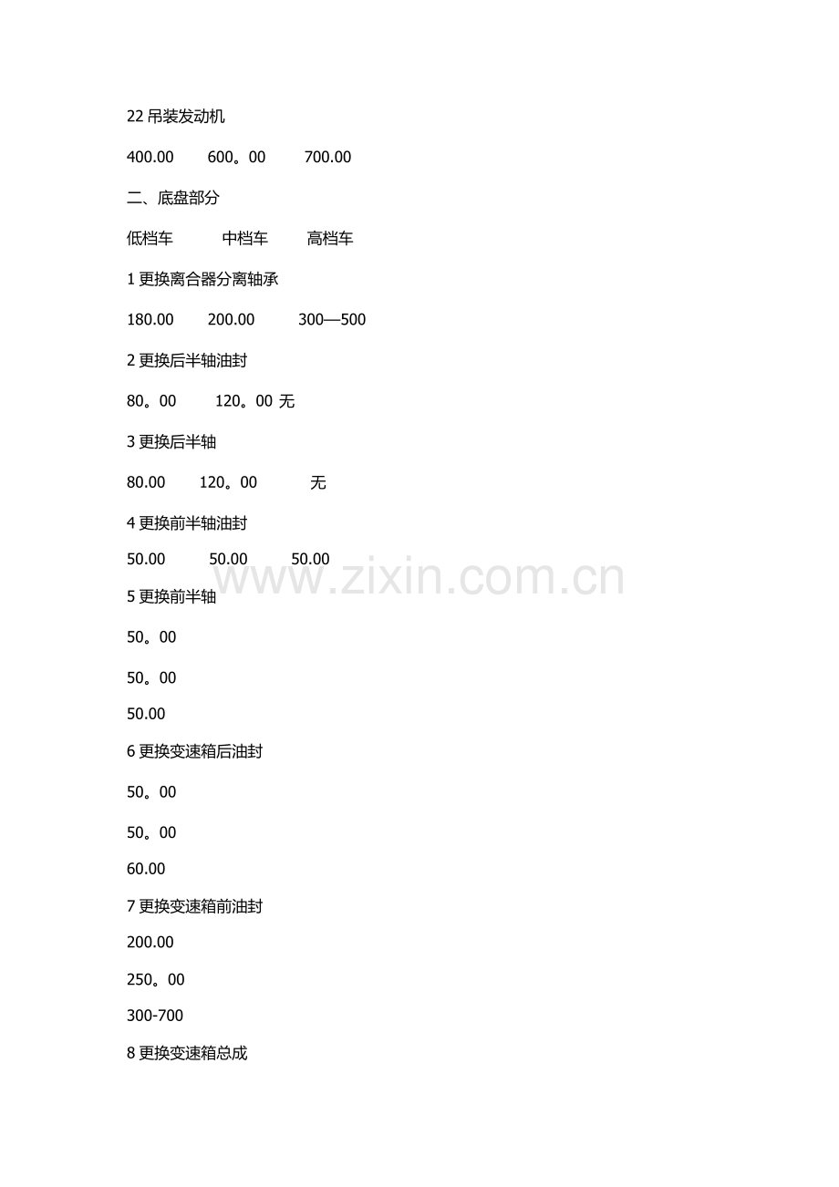 维修工时价格表.doc_第3页