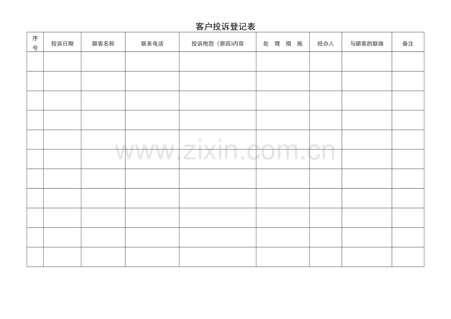 汽车维修企业客户满意度调查表投诉登记表.doc_第2页