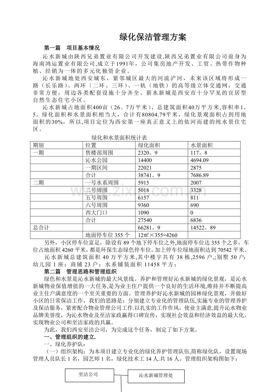 绿化保洁管理方案.doc_第1页