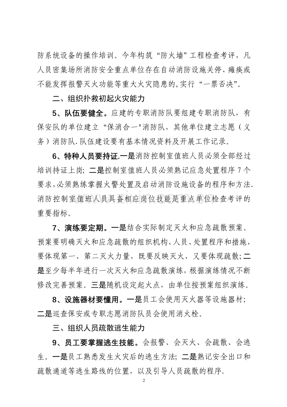 人员密集场所消防安全重点单位四个能力达标工作标准.doc_第2页