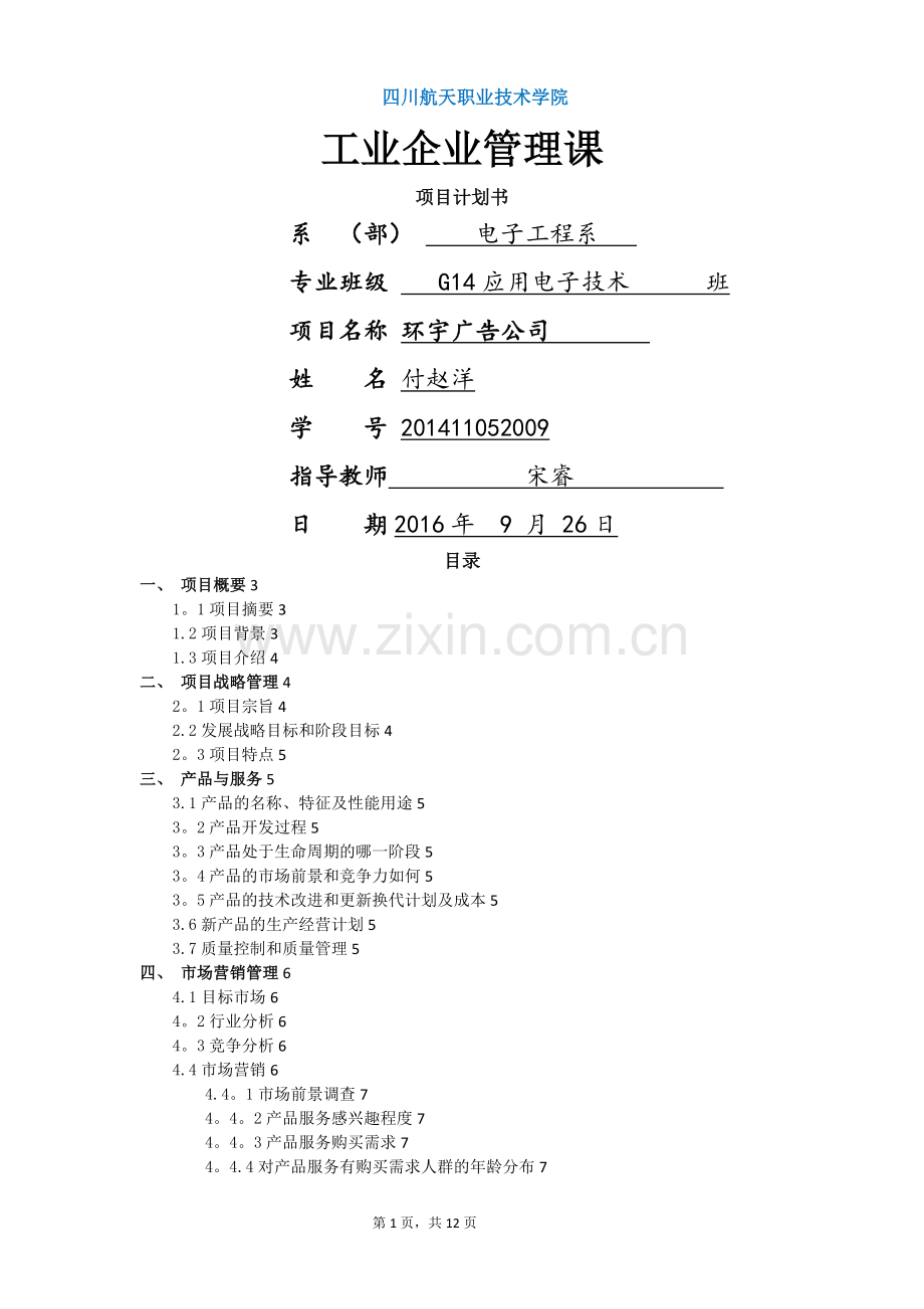 广告公司项目计划书.doc_第1页