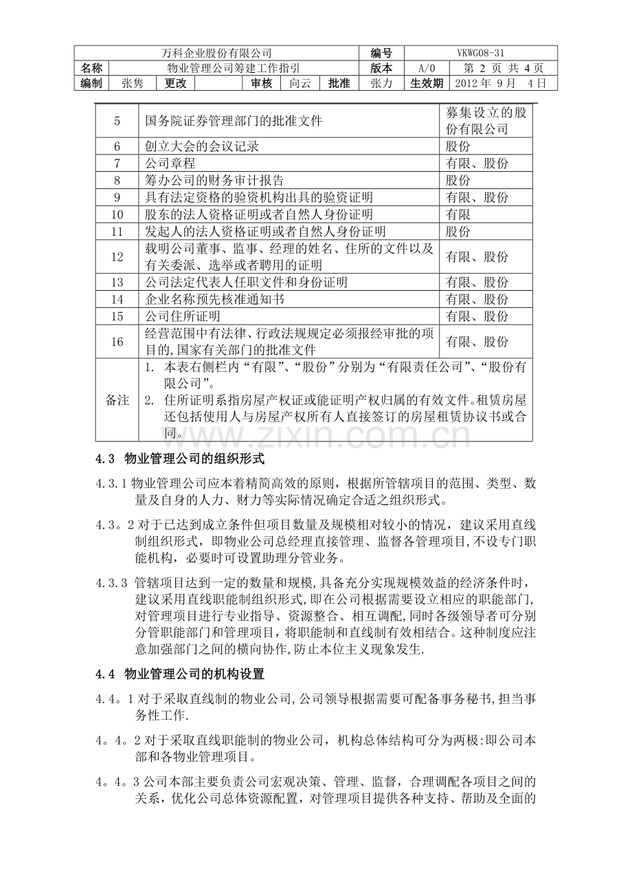 万科物业管理公司筹建工作指引.doc_第2页