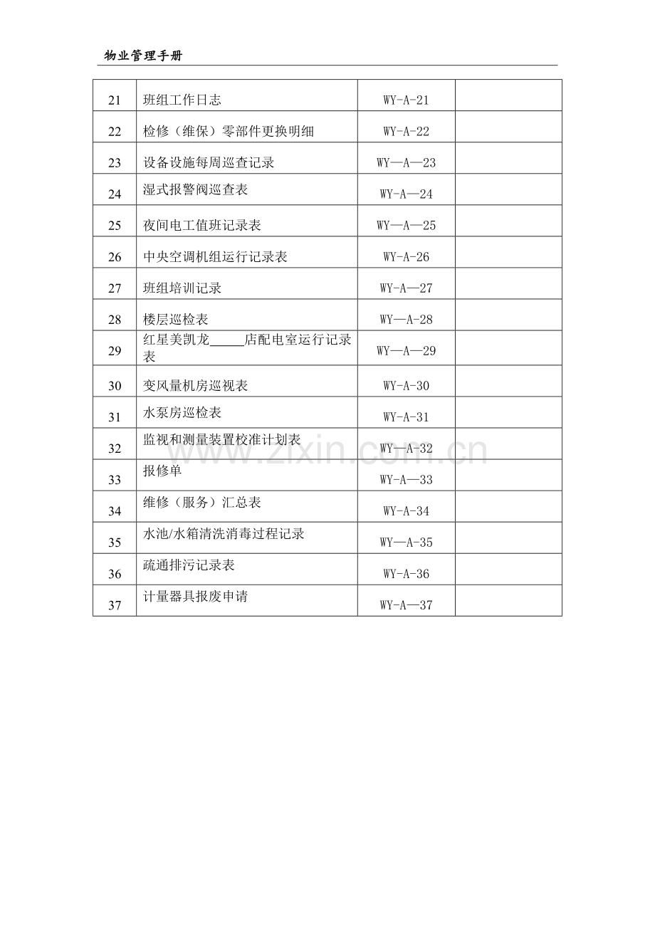 物业管理手册-表格.doc_第2页