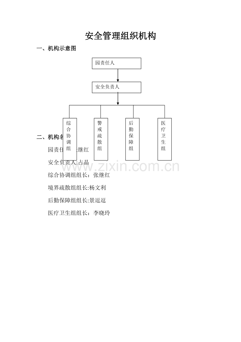 幼儿园安全管理组织机构.doc_第1页