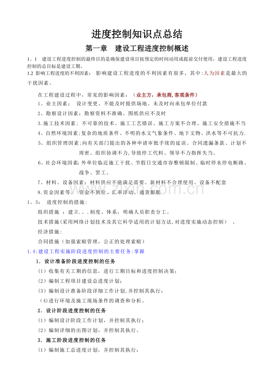 注册监理工程师高分通过之进度控制.doc_第1页