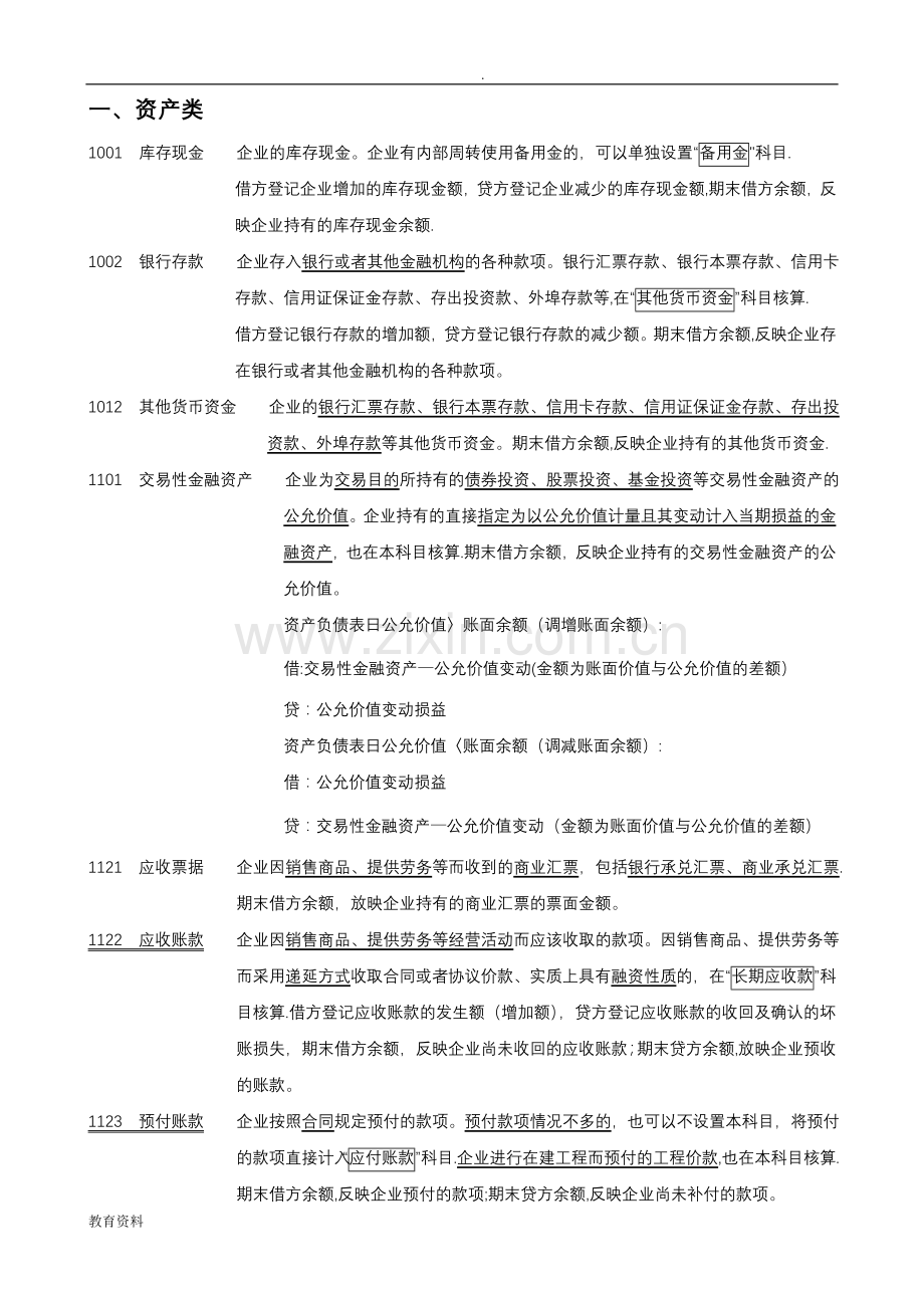 新会计准则常用会计科目表(详细整理).doc_第1页