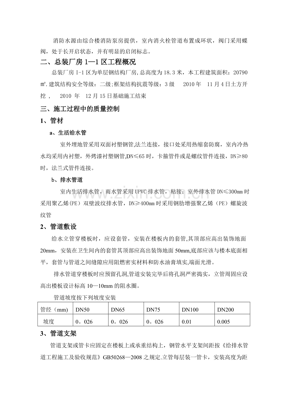 给排水工程分部验收工程质量自评报告.doc_第2页