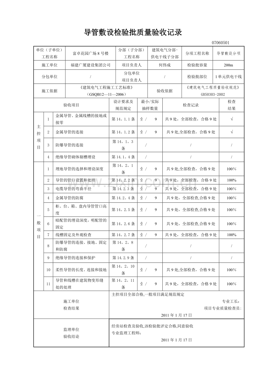 导管敷设检验批质量验收记录.doc_第1页