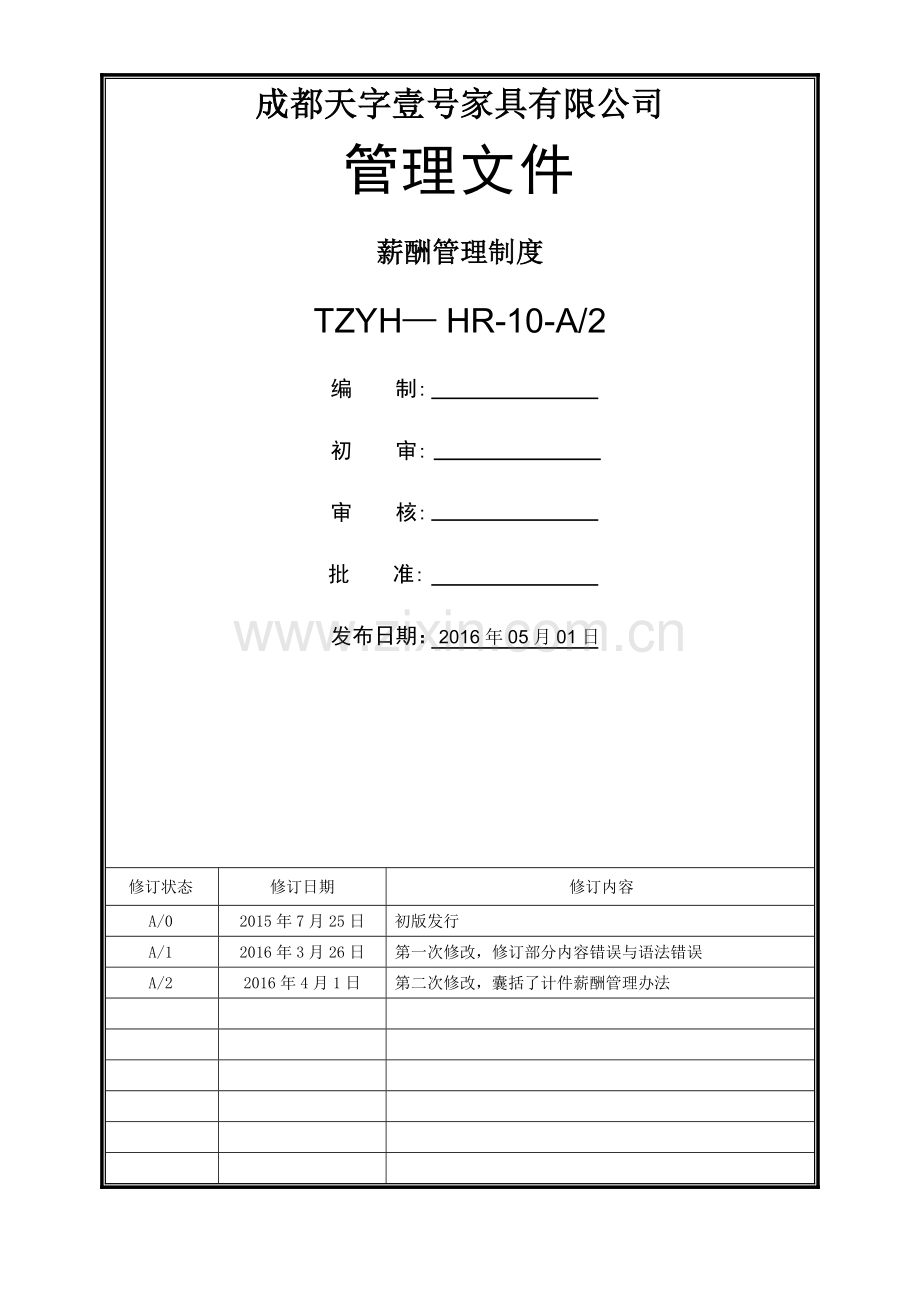 家具【2016】员工薪酬管理制度-.doc_第1页