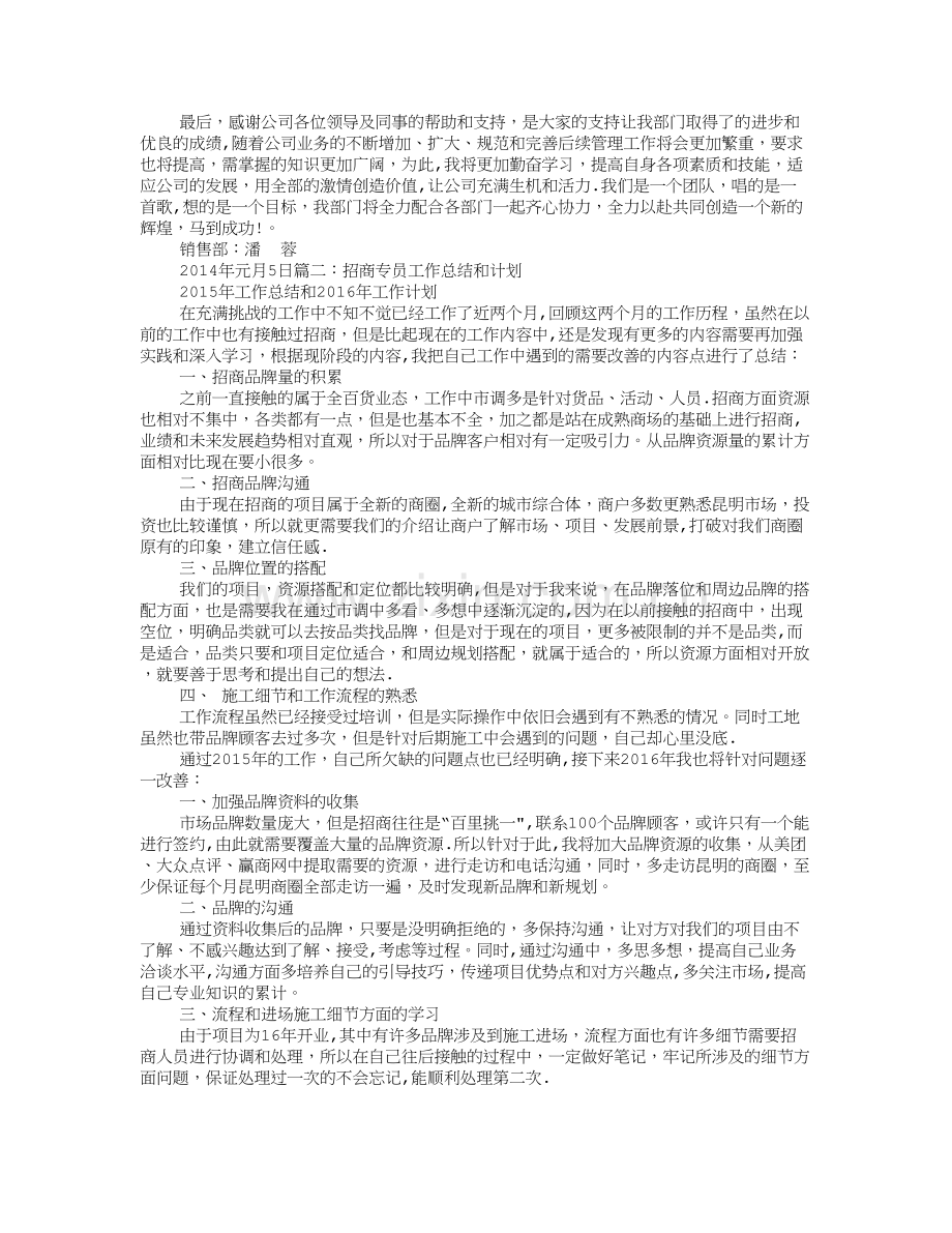 招商专员年度工作总结.doc_第2页