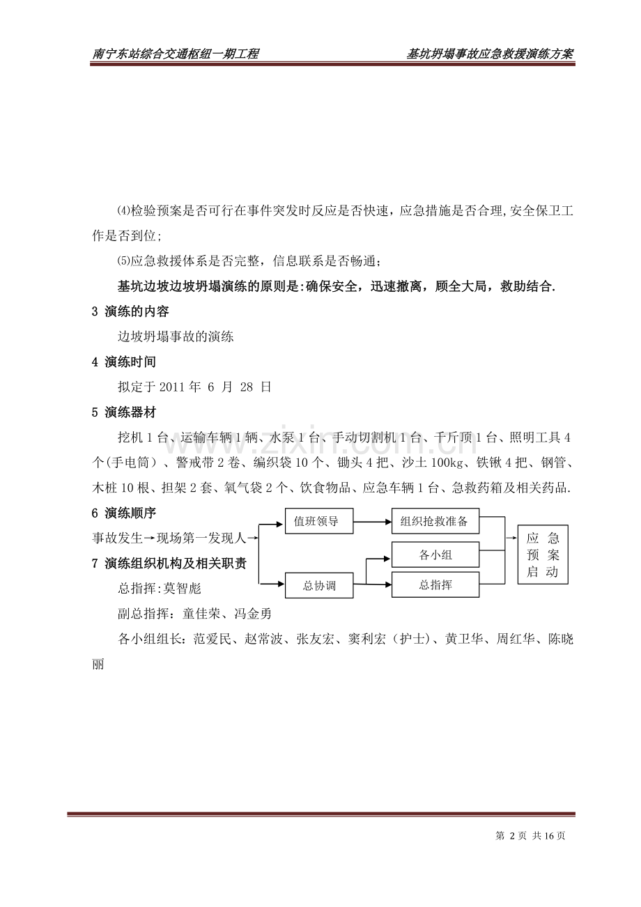 深基坑边坡坍塌事故应急演练方案6.28.doc_第3页