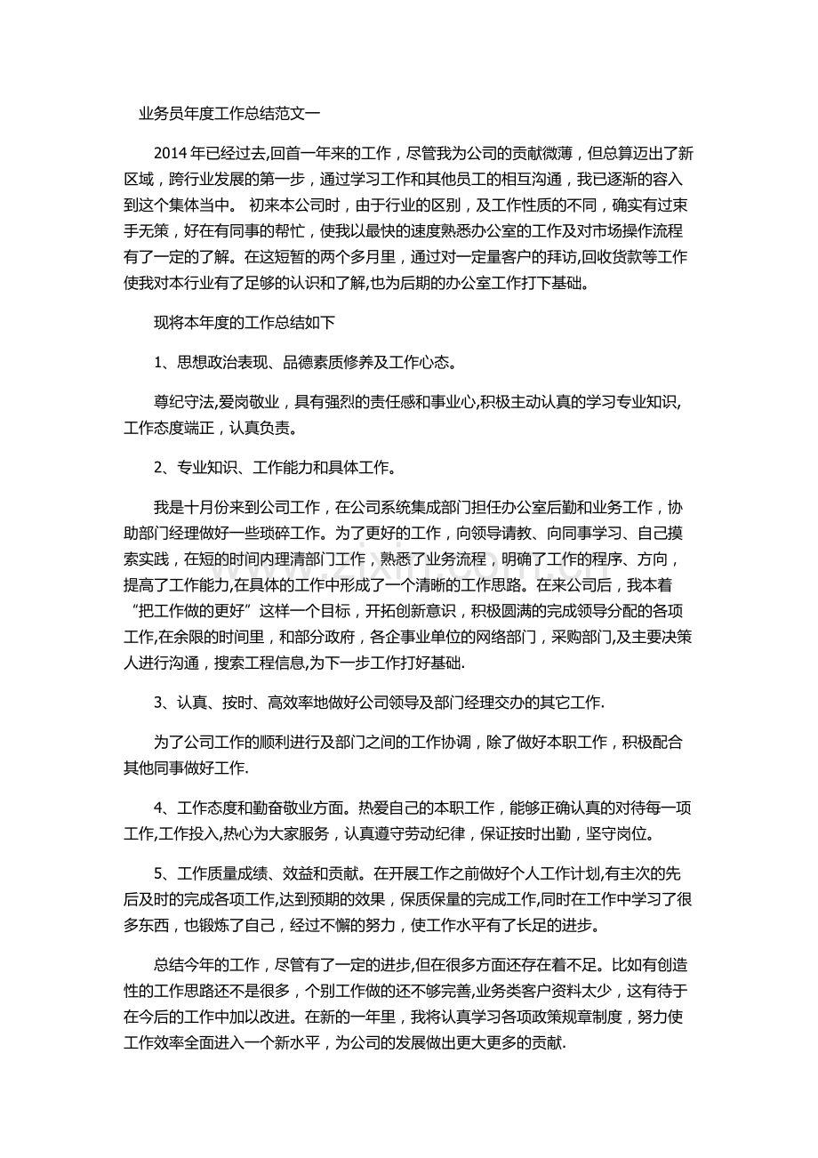 业务员年度工作总结讲解.doc_第1页