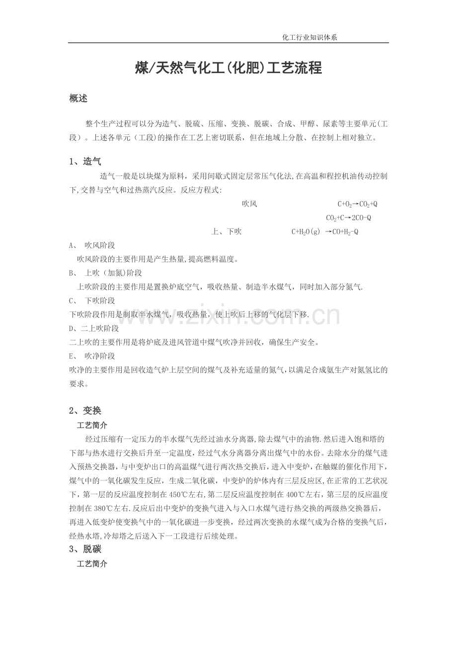 氮肥行业工艺流程.doc_第1页