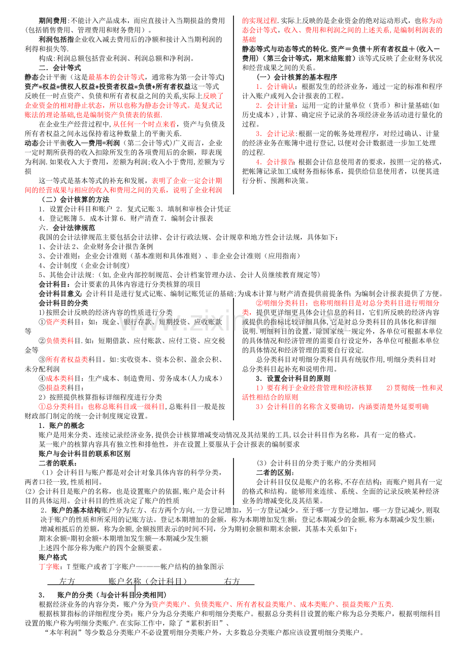 中级统计师-统计相关知识打印版(会计基础).doc_第2页