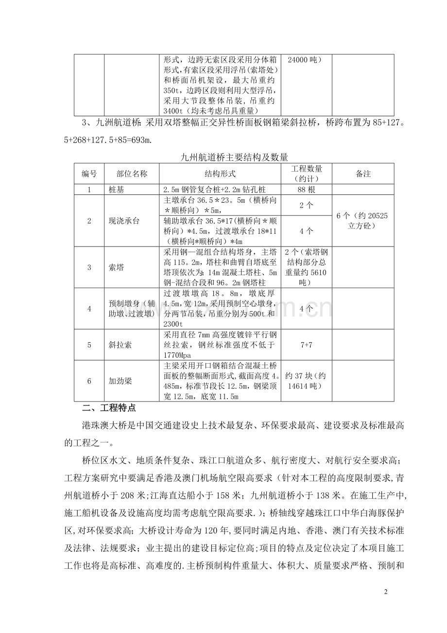 港珠澳大桥主体工程桥梁主桥施工方案.doc_第2页