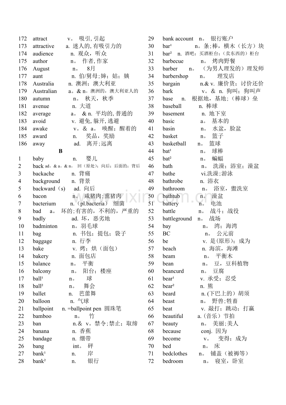 英语课程标准词汇表{有汉语}.doc_第3页