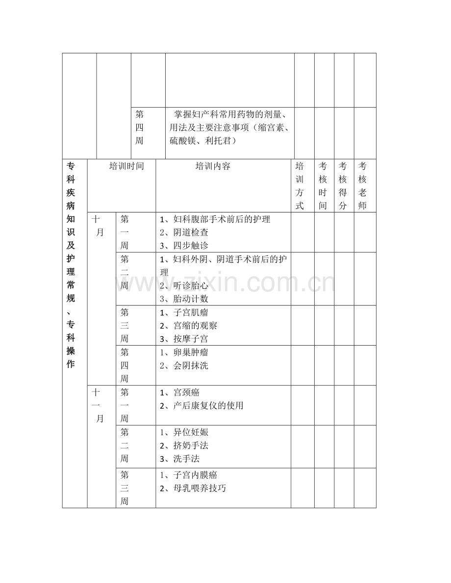 妇产科新入科护士培训计划(1).doc_第3页