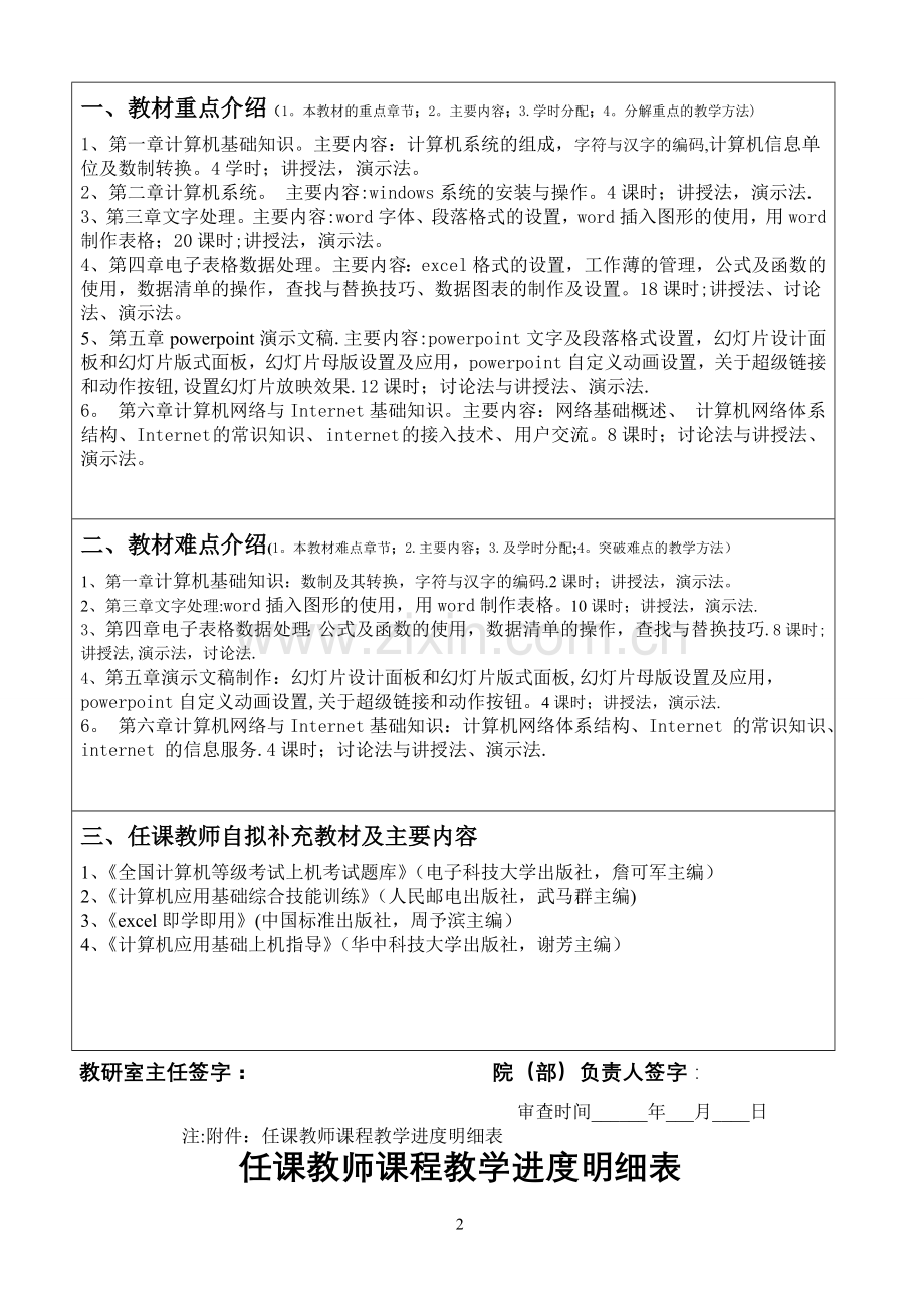 教学计划进度表-计算机技能训练2012.doc_第2页