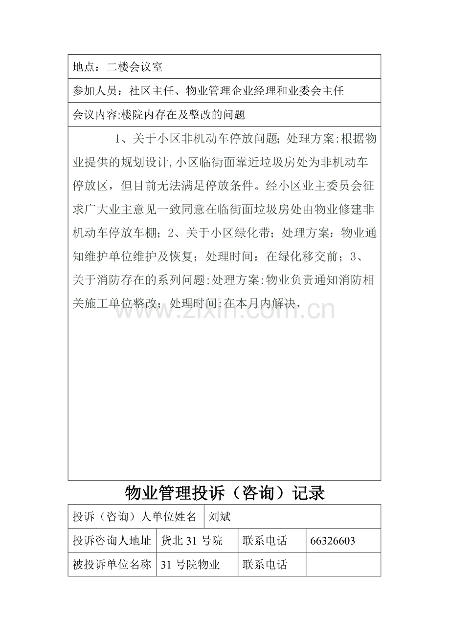 社区物业联席会议记录表.doc_第2页