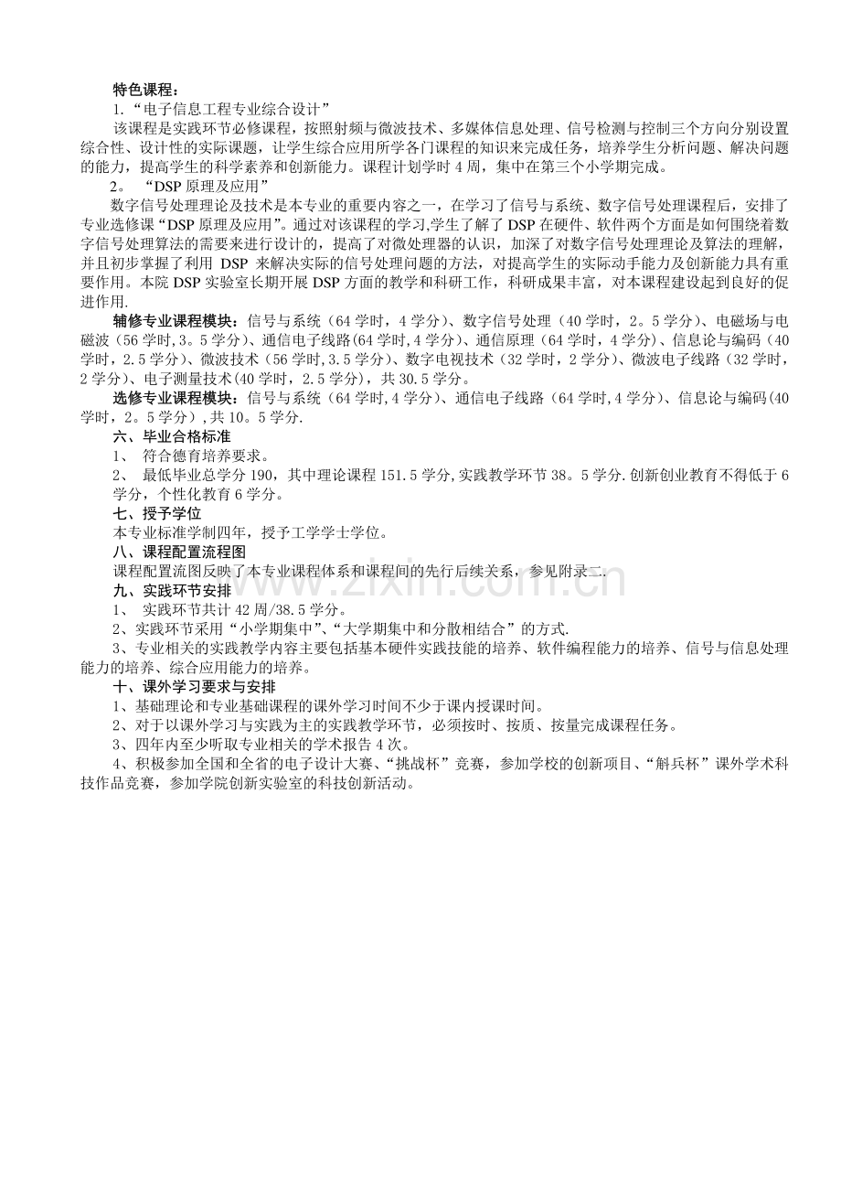 电子信息工程专业专业指导性教学计划文字说明.doc_第2页