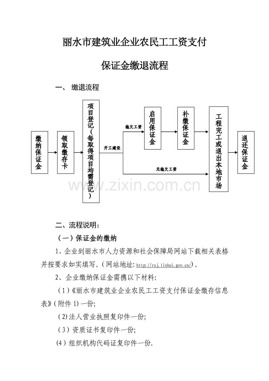 丽水市建筑业企业农民工工资支付保证金流程.doc_第1页