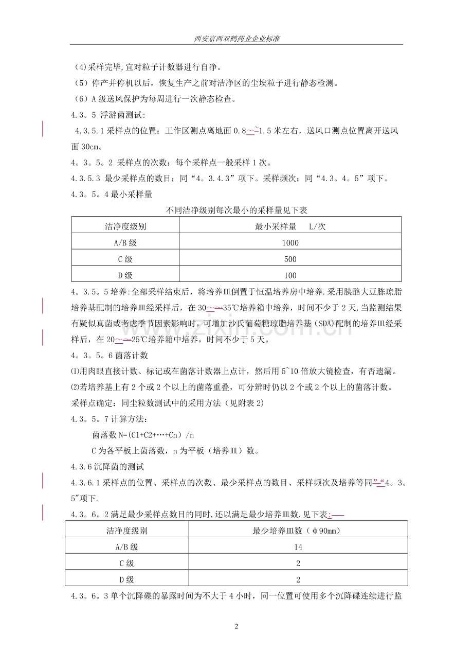 洁净度质量标准与检验操作规程.doc_第3页