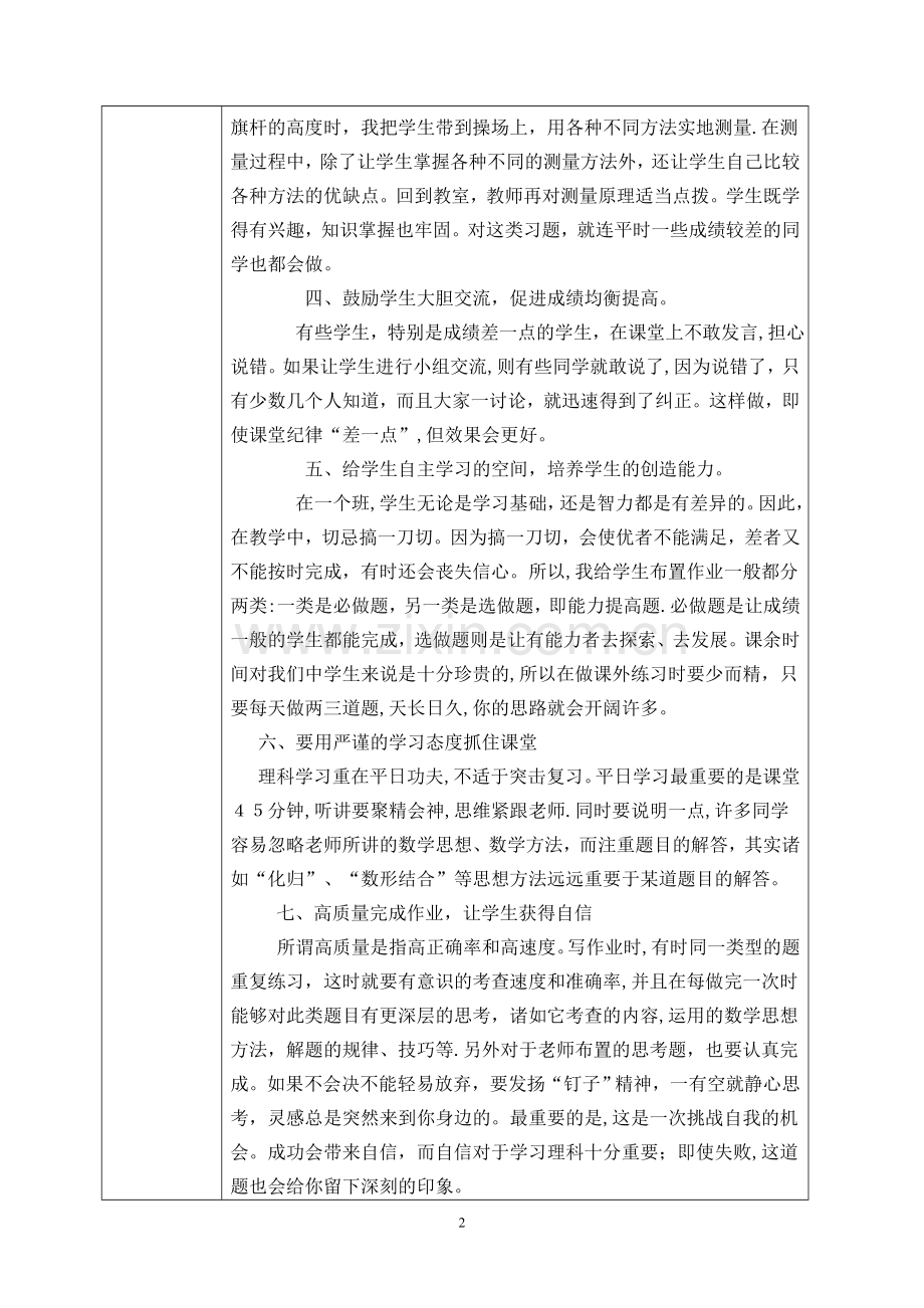 数学教师培训活动记录表.doc_第2页