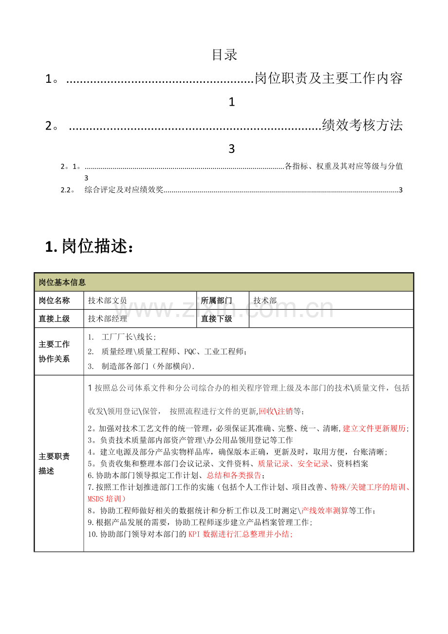 技术部文员岗位职责说明书.doc_第2页