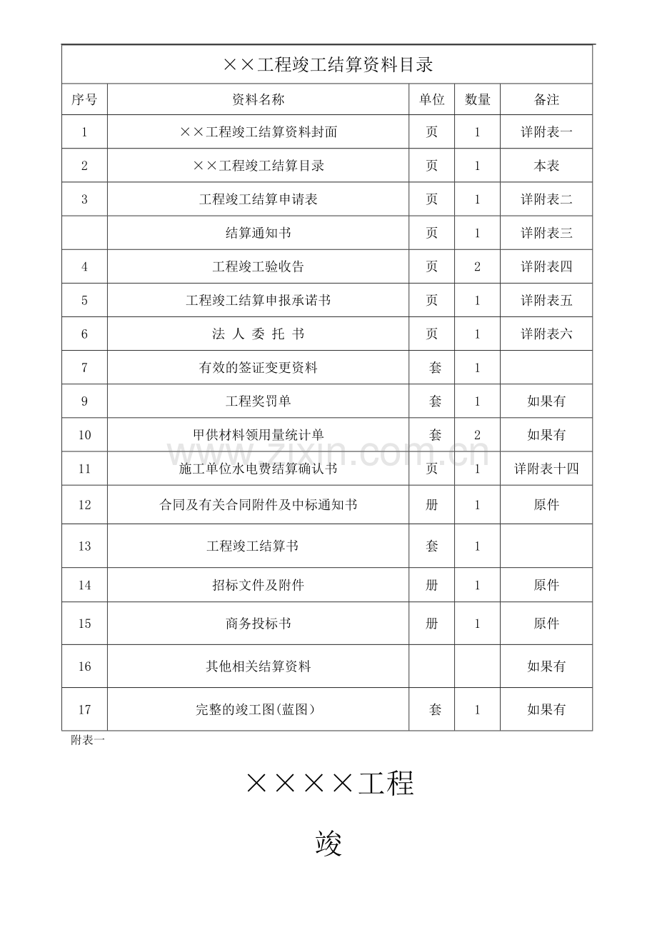 竣工结算资料要求-模板.doc_第2页