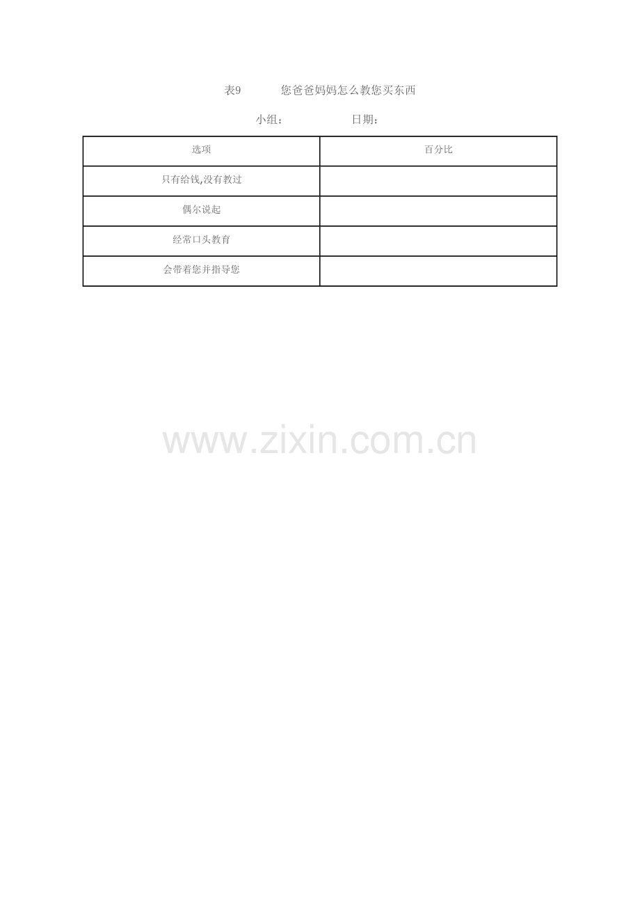 表1-------小学生月零花钱的表格.doc_第3页