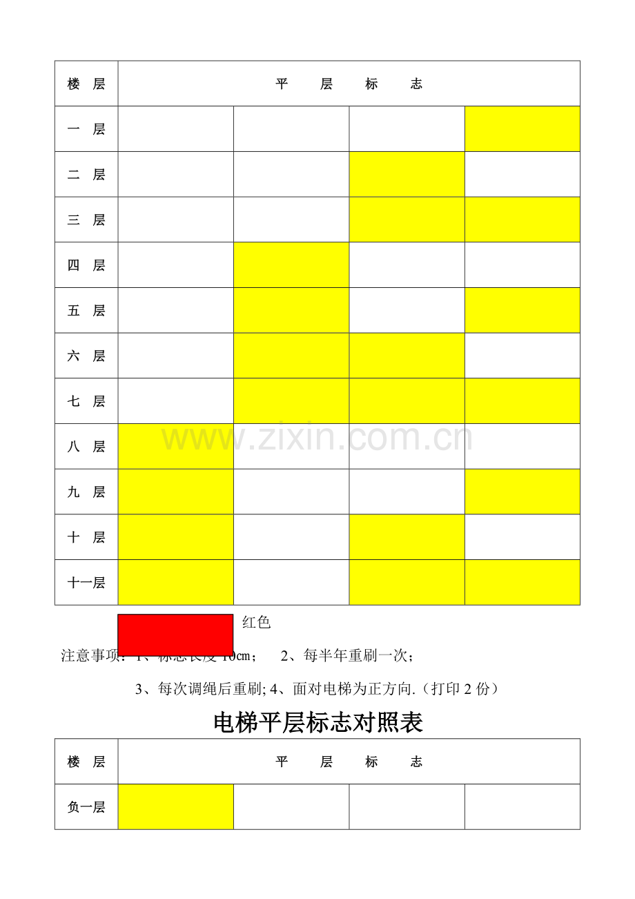 电梯平层标志对照表.doc_第2页