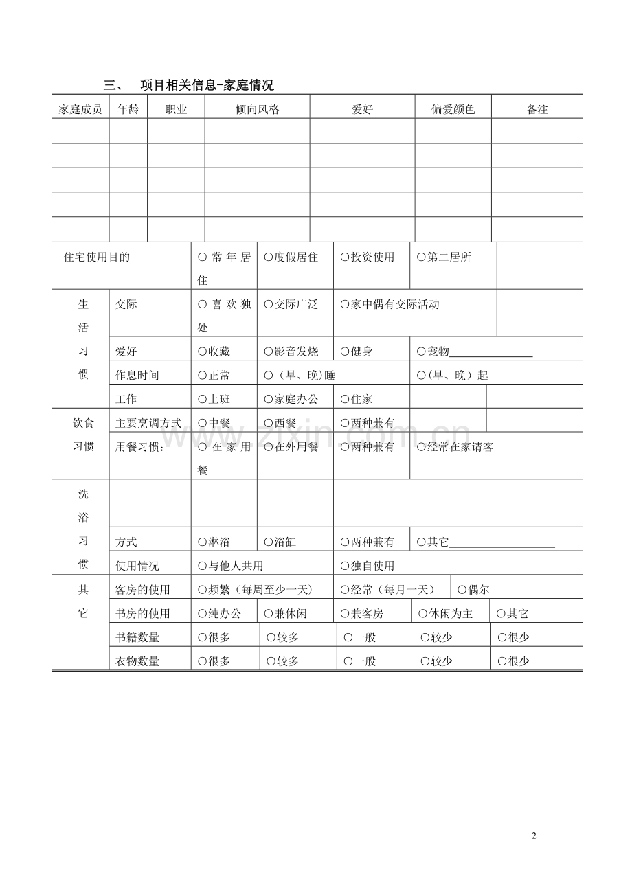 装饰设计客户需求问卷调查表.doc_第2页