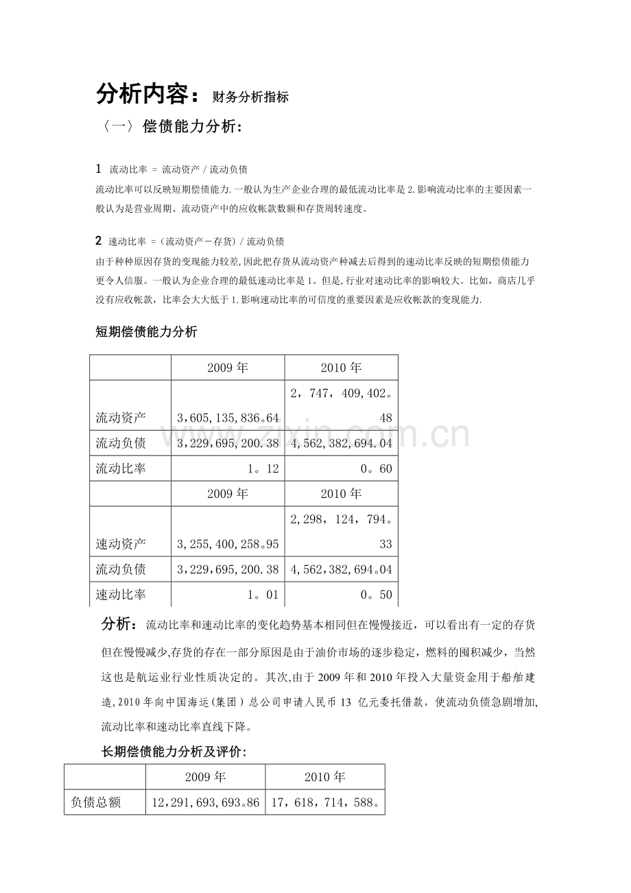 中海发展股份有限公司财务分析报告..doc_第3页