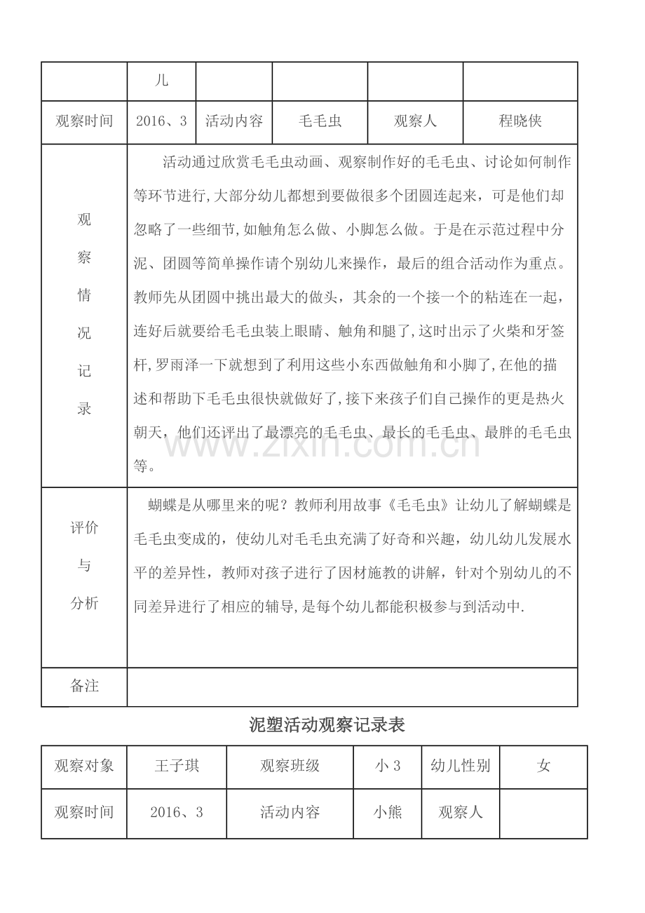 泥塑活动观察记录表.doc_第3页