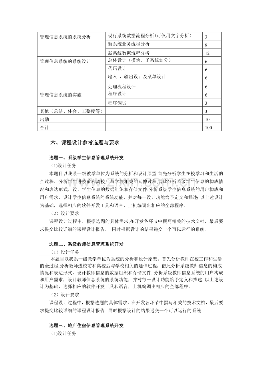 管理信息系统课程设计任务指导书12年.doc_第3页