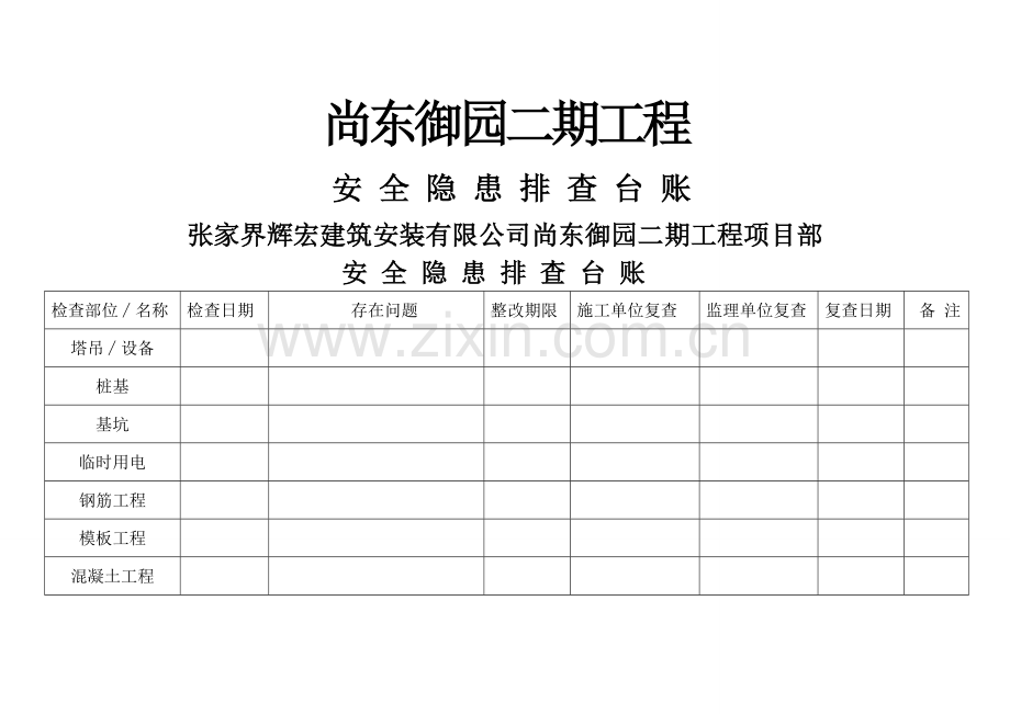 安全隐患排查台账.doc_第1页