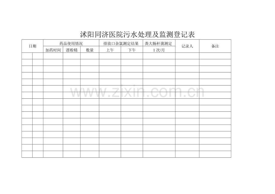 污水处理及监测登记表.doc_第1页