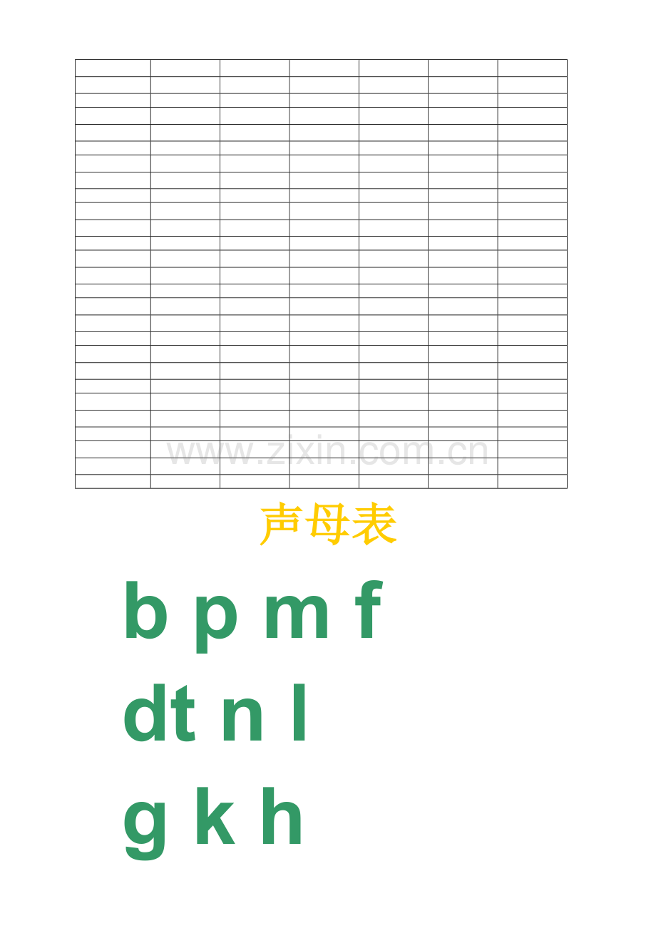 拼音表格及拼音字母表.doc_第1页