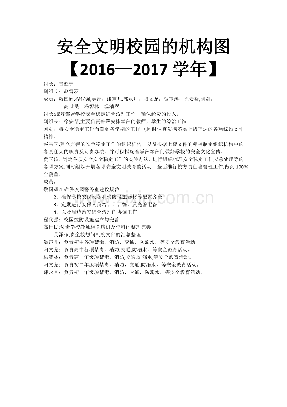 安全文明校园的机构图【2016-2017学年】.doc_第1页