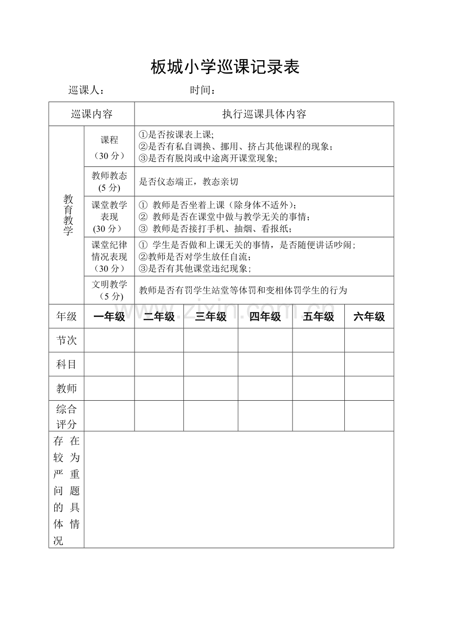 巡课记录表01562.doc_第1页