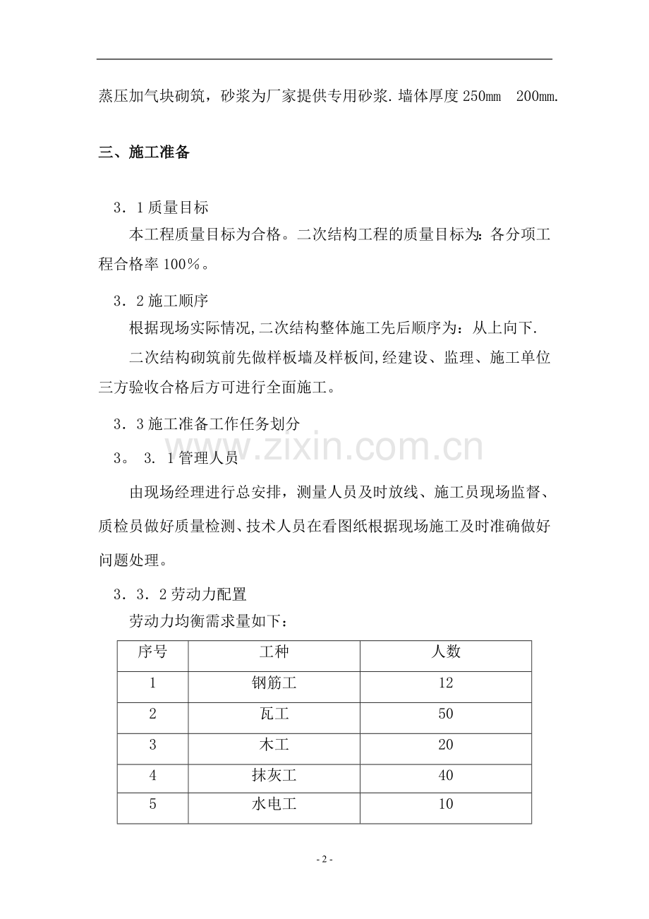 砖砌体砌筑框架结构二次结构施工方案---副本.doc_第3页