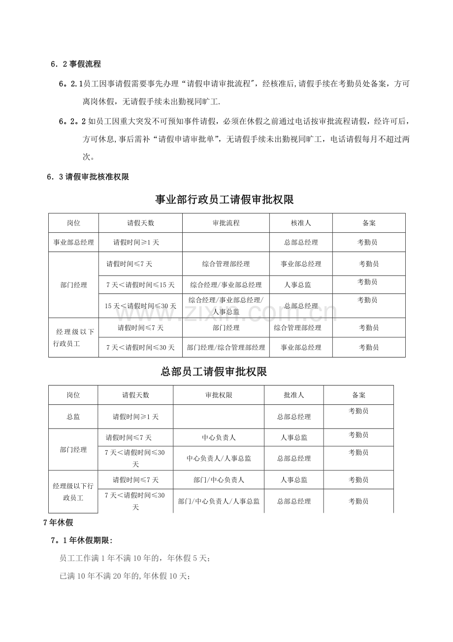 行政人员考勤管理规定.doc_第2页