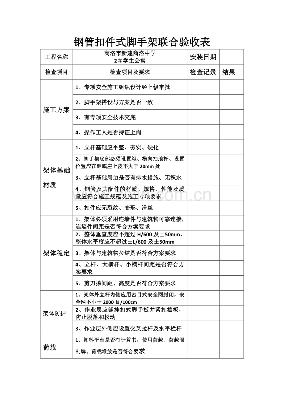 脚手架联合验收记录表.doc_第1页